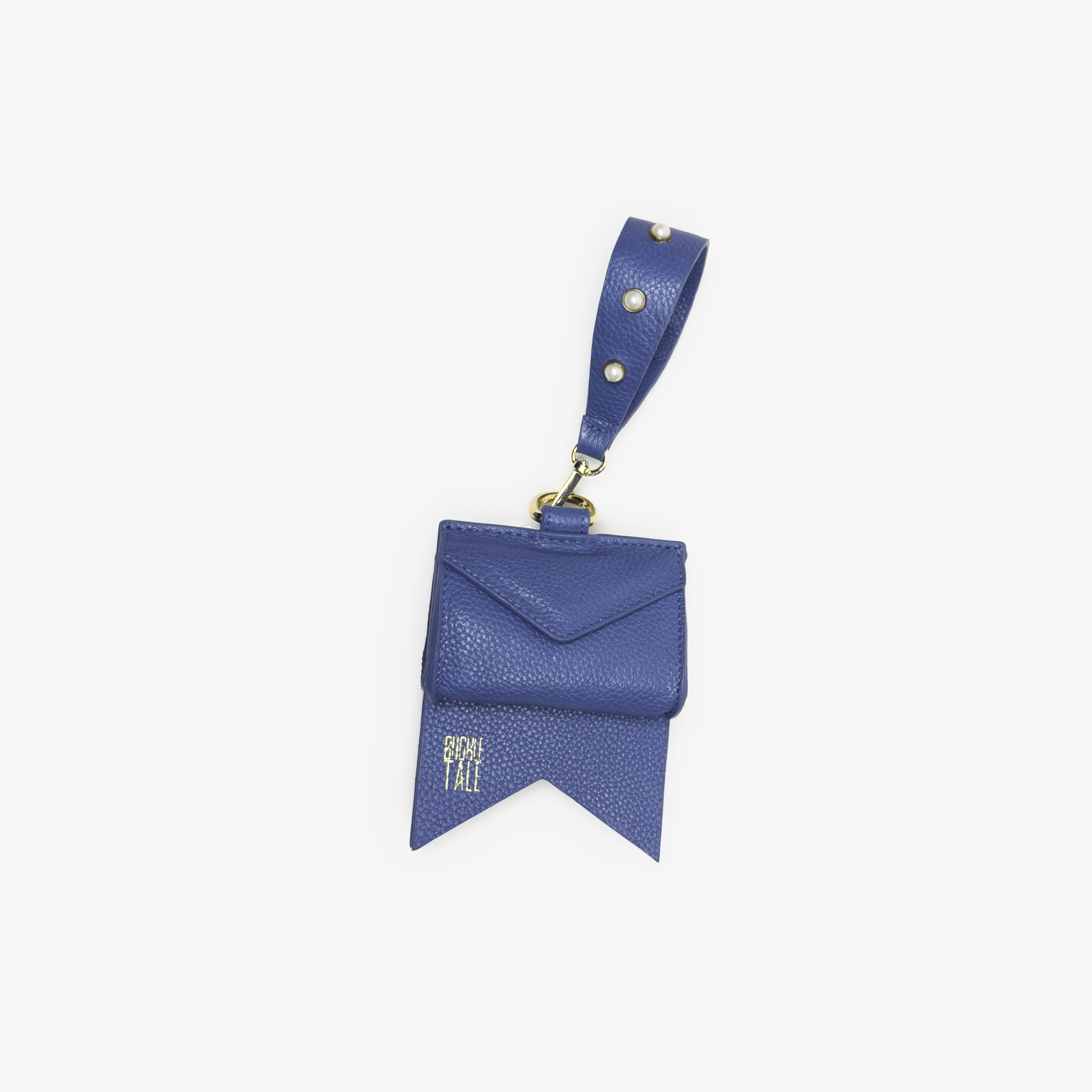 Mini Bow Bag : Steel Blue & Gold