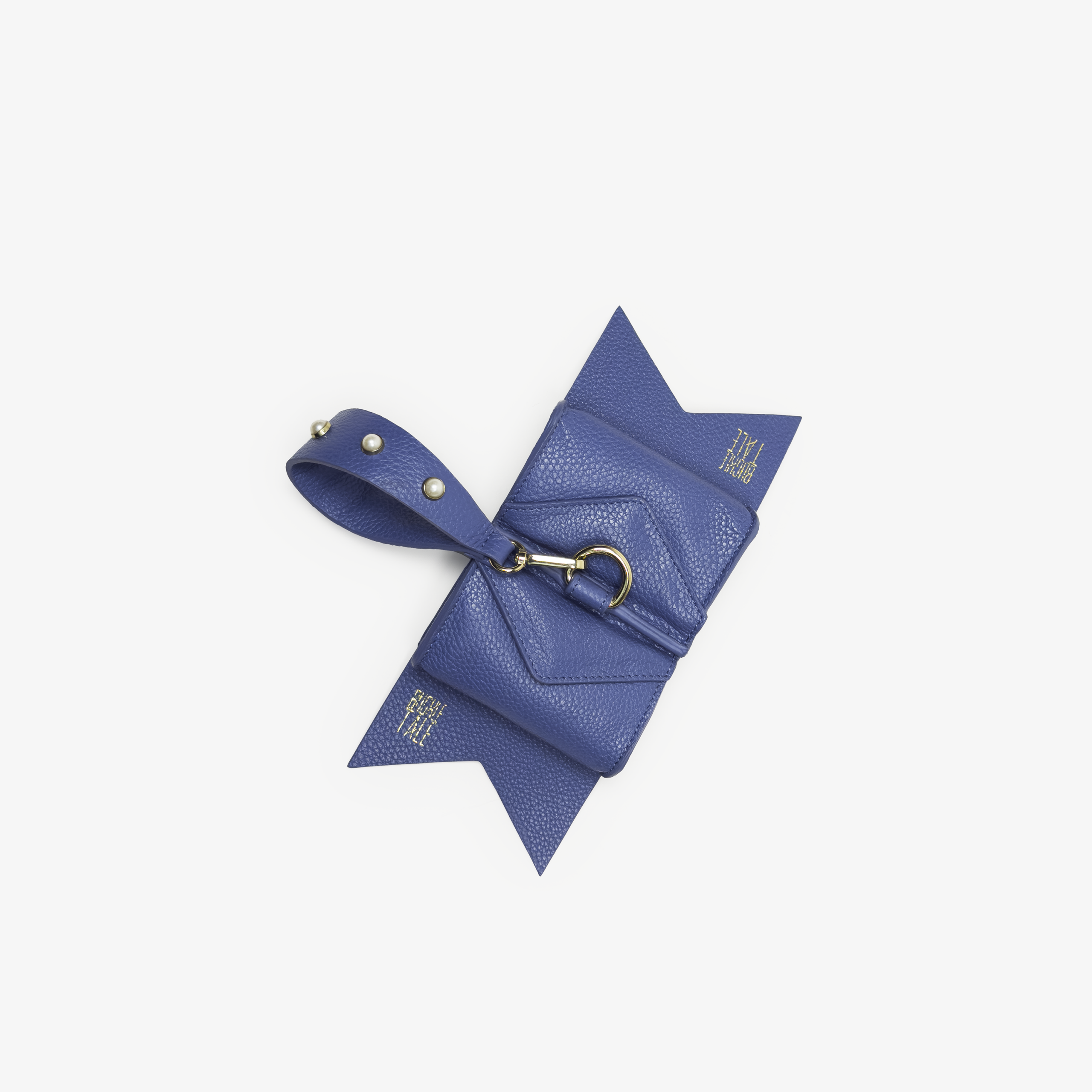 Mini Bow Bag : Steel Blue & Gold - Image 2